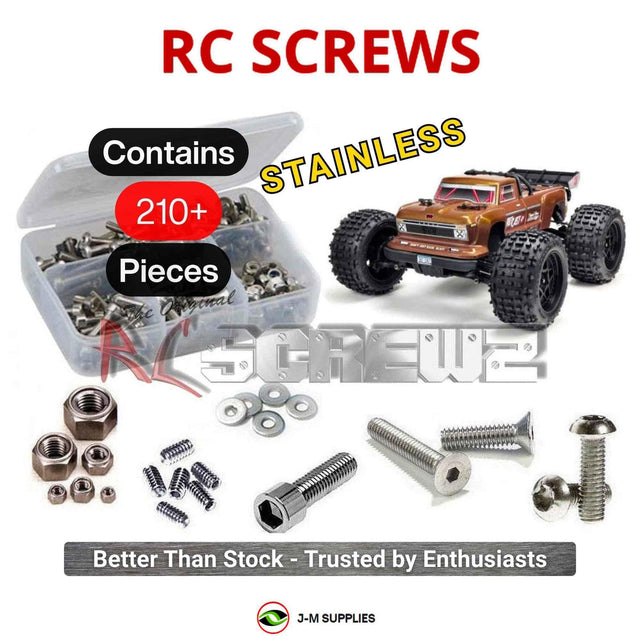 RCScrewZ Stainless Steel Screw Kit ara019 for ARRMA Outcast 4S BLX 1/10 Electric 4WD Brushless Stunt Truck (ARA102692, 102692) | SET
