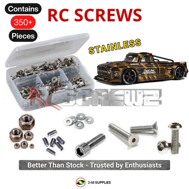RCScrewZ Stainless Steel Screw Kit ara020 for ARRMA Infraction 6S BLX 1/7 Electric 4WD Brushless All-Road Street Bash Truck (ARA109001, 109001) | SET