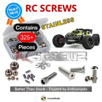 Representative image of an RCScrewZ stainless steel screw kit for ARRMA KRATON 8S BLX 1/5 Electric 4WD MT (ARA110002); exact kit contents vary by RC model.