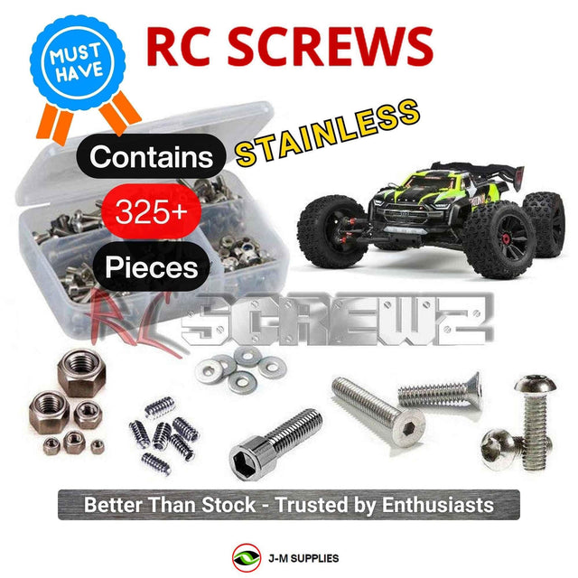 RCScrewZ Stainless Steel Screw Kit ara022 for ARRMA Kraton 8S BLX 1/5 Electric 4WD Brushless Speed Monster Truck (ARA110002, 110002) | SET