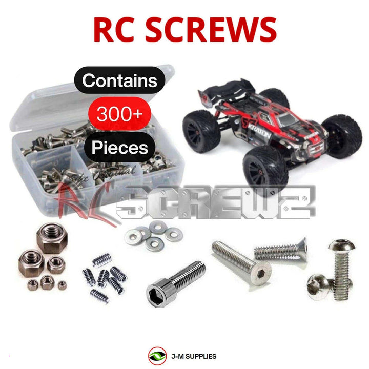 Representative image of an RCScrewZ stainless steel screw kit for ARRMA KRATON 6S BLX V3 1/8 Electric 4WD MT (ARA106029); exact kit contents vary by RC model.
