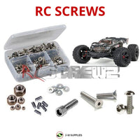 Representative image of an RCScrewZ stainless steel screw kit for ARRMA KRATON 8S EXB 1/5 Electric 4WD MT Roller (ARA5208); exact kit contents vary by RC model.