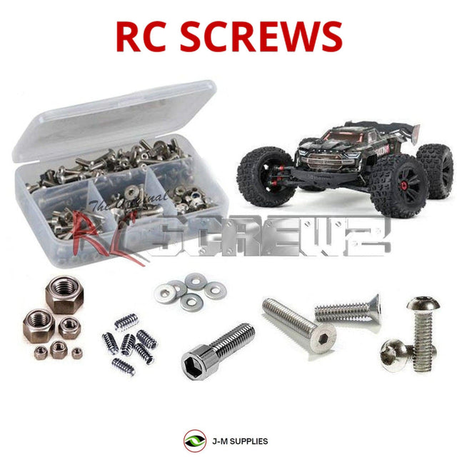 RCScrewZ Stainless Steel Screw Kit ara040 for ARRMA Kraton 8S EXB 1/5 Electric 4WD Brushless Speed Monster Truck Roller (ARA5208, 5208) | SET