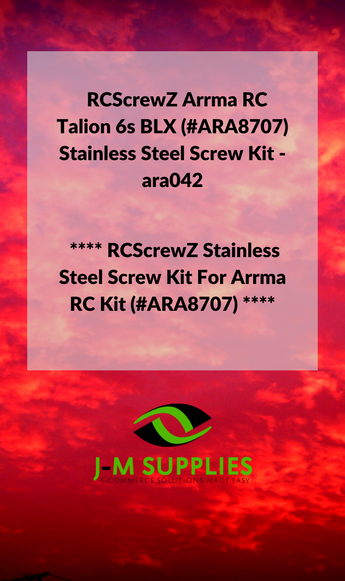 J-M SUPPLIES - RCScrewZ Stainless Steel Screw Kit ara042 for Arrma RC Talion 6s BLX #ARA8707 RC Car | PRO - 