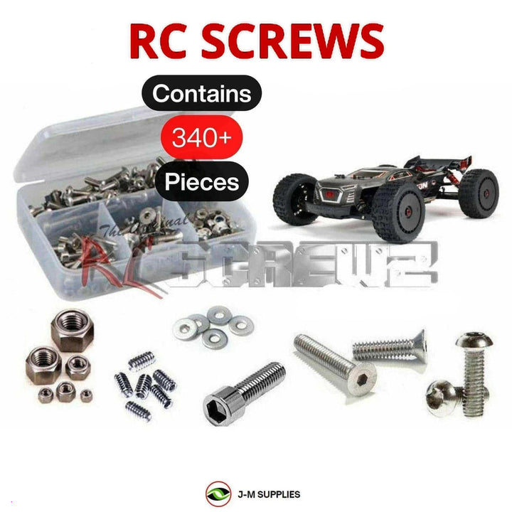 Representative image of an RCScrewZ stainless steel screw kit for ARRMA TALION 6S EXB 1/8 Electric 4WD Truggy (ARA8707); exact kit contents vary by RC model.