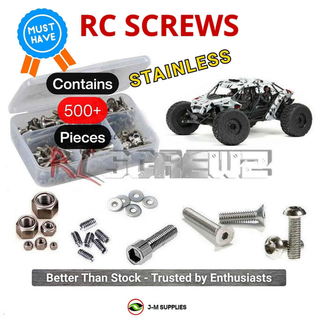 RCScrewZ Stainless Steel Screw Kit ara044 for ARRMA Fireteam 6S BLX 1/7 Electric 4WD Brushless Speed Assault Vehicle (ARA7618, ARA7618T1, ARA7618T2, 7618) | SET