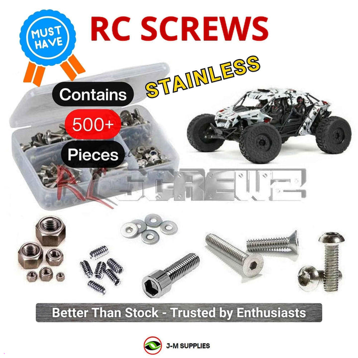 Representative image of an RCScrewZ stainless steel screw kit for ARRMA FIRETEAM 6S BLX 1/7 Electric 4WD Assault (ARA7618); exact kit contents vary by RC model.
