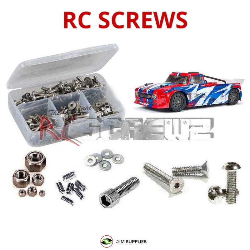 Representative image of an RCScrewZ stainless steel screw kit for ARRMA INFRACTION MEGA V3 1/8 Electric 4WD Truck (ARA4215V3T1); exact kit contents vary by RC model.