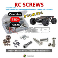 Representative image of an RCScrewZ stainless steel screw kit for ARRMA KRATON 6S EXB RTR 1/8 4WD MT (ARA8708); exact kit contents vary by RC model.