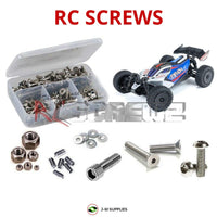 Representative image of an RCScrewZ stainless steel screw kit for ARRMA TYPHON GROM 1/14 4WD Buggy (ARA2106); exact kit contents vary by RC model.