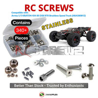 Representative image of an RCScrewZ stainless steel screw kit for ARRMA KRATON 8S EXB V2 1/5 4WD MT (ARA5808V2); exact kit contents vary by RC model.