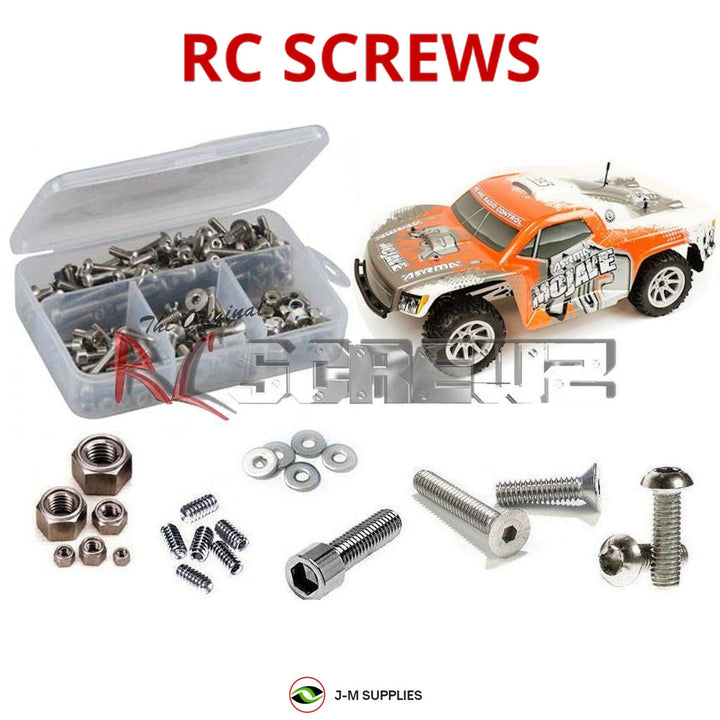 Representative image of an RCScrewZ stainless steel screw kit for ARRMA Mojave MEGA 1/10 2WD Short Course Desert Truck (AR102534); exact kit contents vary by RC model.
