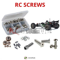 Representative image of an RCScrewZ stainless steel screw kit for ARRMA Raider XL BLX 1/8 Electric 2WD Buggy (AR102646); exact kit contents vary by RC model.