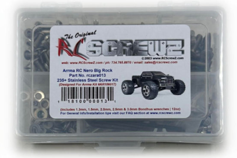 Rustproof, Durable, Quality RCScrewZ Stainless Steel Screw Kit arrm013 for ARRMA Nero Big Rock 6S BLX 1/8 Electric 4WD Brushless Monster Truck (ARA106017, AR106017, ARAD73LL, 106017) | SET - Affordable Quality | Quick Ship - by J-M SUPPLIES