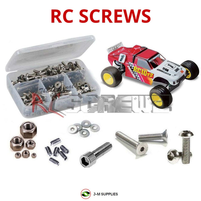 RCScrewZ Stainless Steel Screw Kit asc109 for Team Associated RC10T2 1/10 Electric 2WD Off-Road Stadium Truck (#7012, #7035, #7036) | SET