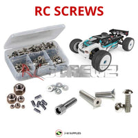 Representative image of an RCScrewZ stainless steel screw kit for Team Associated RC8T3.2e 1/8 Electric 4WD Truggy (80944); exact kit contents vary by RC model.
