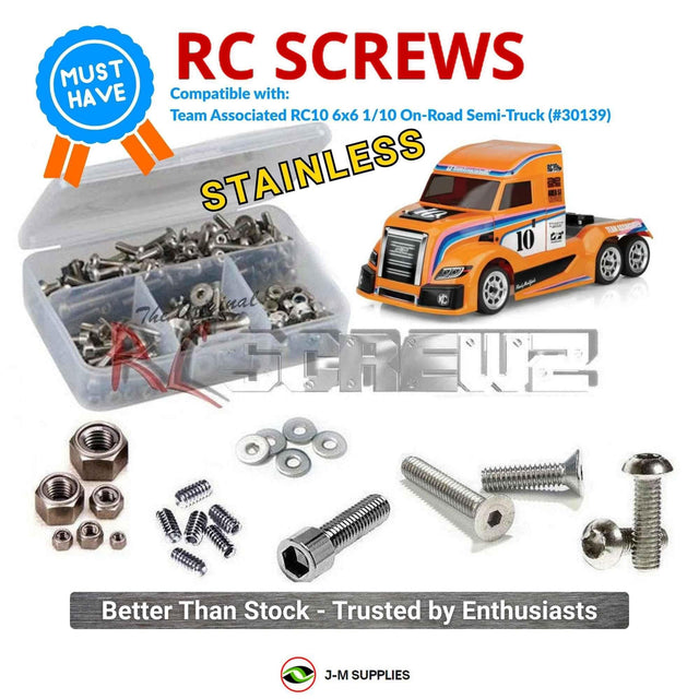 RCScrewZ Stainless Steel Screw Kit asc148 for Team Associated RC10 American Custom SemiTruck 6x6 Kit 1/10 Electric On-Road Semi-Truck (#30139) | SET