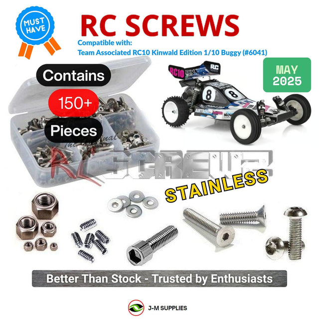 RCScrewZ Stainless Steel Screw Kit asc151 for Team Associated RC10 Brian Kinwald Edition Kit 1/10 Electric 2WD Off-Road Buggy (#6041) | SET
