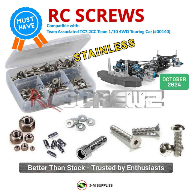 RCScrewZ Stainless Steel Screw Kit asc154 for Team Associated TC7.2CC Team Kit 1/10 Electric 4WD On-Road Touring Car (#30140) | SET