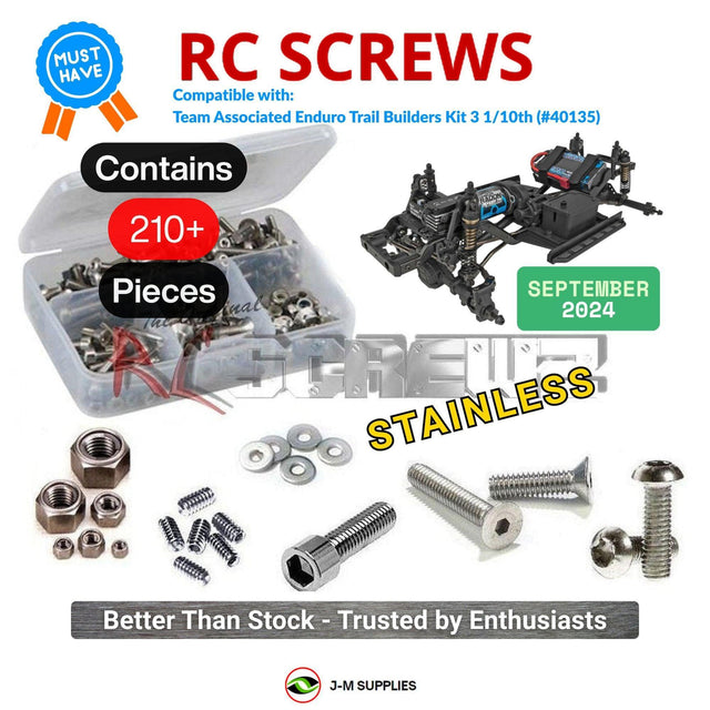 RCScrewZ Stainless Steel Screw Kit asc155 for Team Associated Element RC Enduro Trail Truck Builder's Kit 3 1/10 Electric 4WD Off-Road Rock Crawler (#40135) | SET