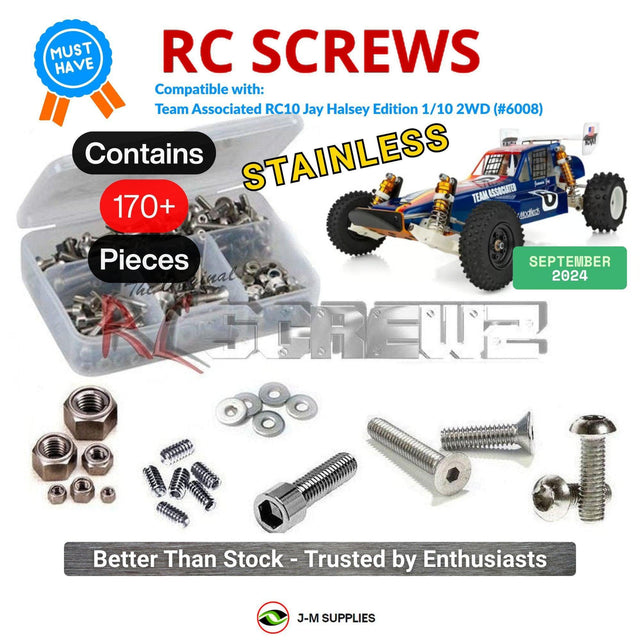 RCScrewZ Stainless Steel Screw Kit asc157 for Team Associated RC10 Jay Halsey Edition Kit 1/10 Electric 2WD Off-Road Buggy (#6008, #ASC6008) | SET