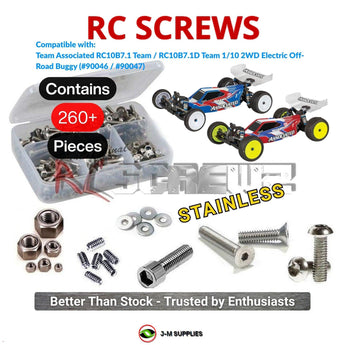 J-M SUPPLIES RC Parts Store - RCScrewZ Stainless Steel Screw Kit asc180 for Team Associated RC10B7.1 / RC10B7.1D Team Kit 1/10 Electric 2WD Off-Road Buggy (#90046, #90047) | UPG