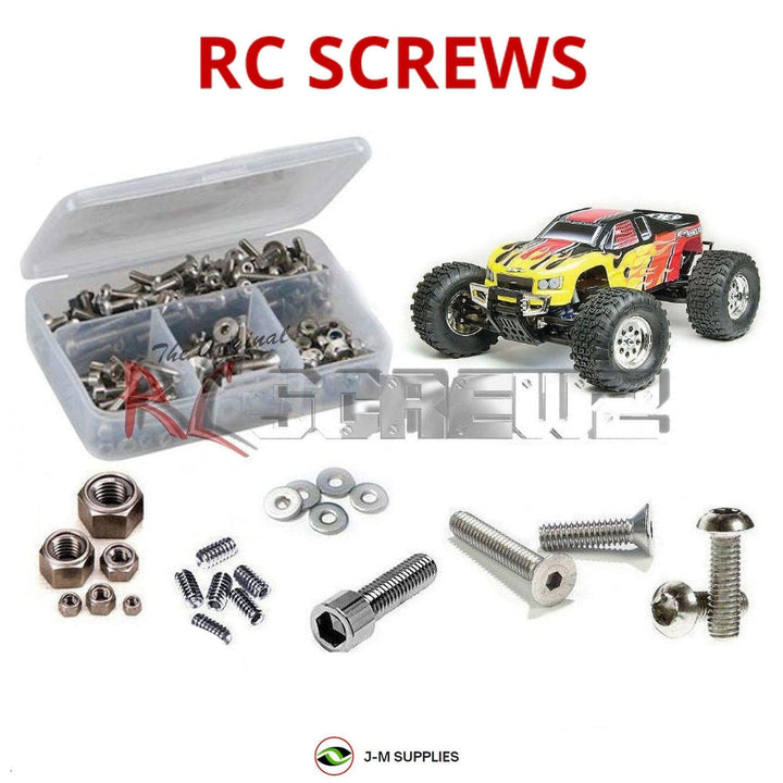 Representative image of an RCScrewZ stainless steel screw kit for Team Associated MGT 8.0 RTR 1/8 Monster Truck (ASC20502, 20502); exact kit contents vary by RC model.