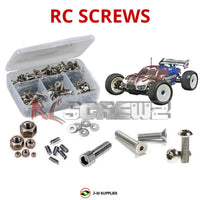 Representative image of an RCScrewZ stainless steel screw kit for Team Associated RC8T Factory 1/8 Nitro 4WD Truggy (80910, 80915); exact kit contents vary by RC model.