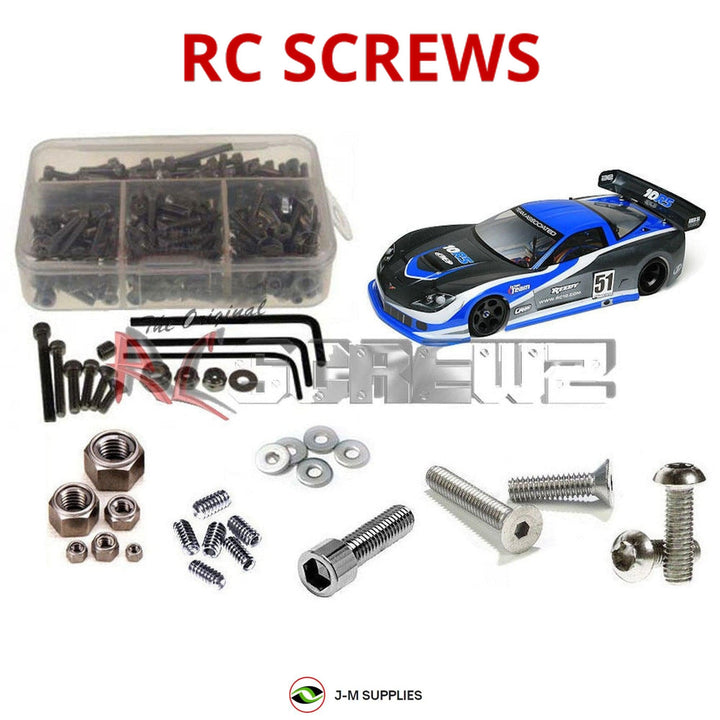 Representative image of an RCScrewZ stainless steel screw kit for Team Associated RC10R5 Oval 1/10 Electric 2WD (8020, 8021); exact kit contents vary by RC model.