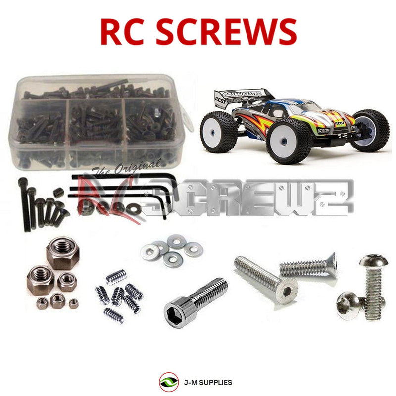 Representative image of an RCScrewZ stainless steel screw kit for Team Associated RC8Te Team 1/8 Electric 4WD Truggy (80911); exact kit contents vary by RC model.
