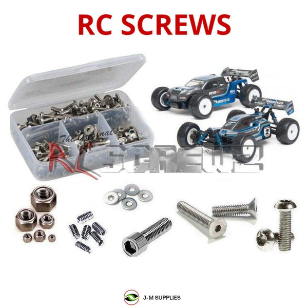 Representative image of an RCScrewZ stainless steel screw kit for Team Associated RC18T2/RC18B2 1/18 4WD Truck/Buggy (20103); exact kit contents vary by RC model.