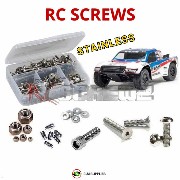 Representative image of an RCScrewZ stainless steel screw kit for Team Associated SC10 1/10 Electric 2WD SCT (7027); exact kit contents vary by RC model.