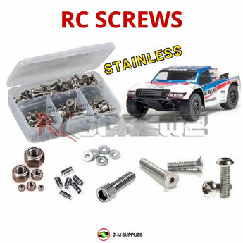 Representative image of an RCScrewZ stainless steel screw kit for Team Associated SC10 1/10 Electric 2WD SCT (7027); exact kit contents vary by RC model.