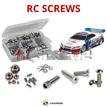 Representative image of an RCScrewZ stainless steel screw kit for Team Associated TC6.2 Factory Team 1/10 4WD TC (30109); exact kit contents vary by RC model.