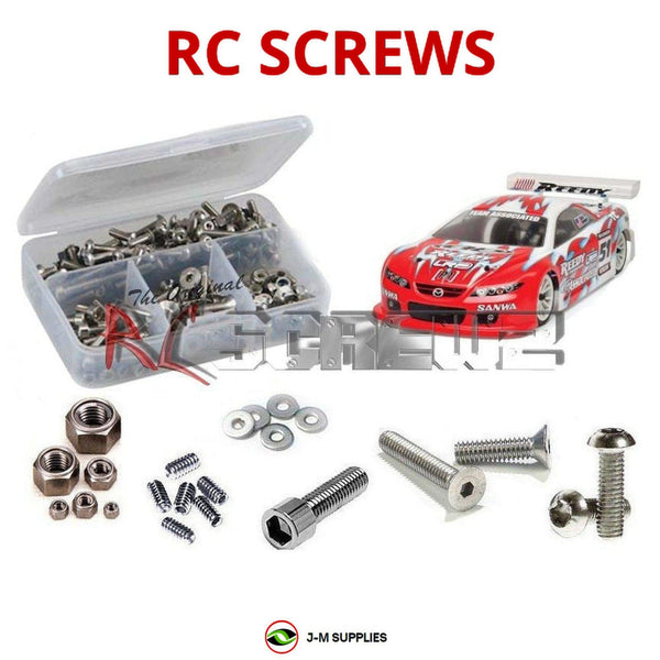 Representative image of an RCScrewZ stainless steel screw kit for Team Associated TC6.1 Worlds 1/10 Touring Car (30108); exact kit contents vary by RC model.