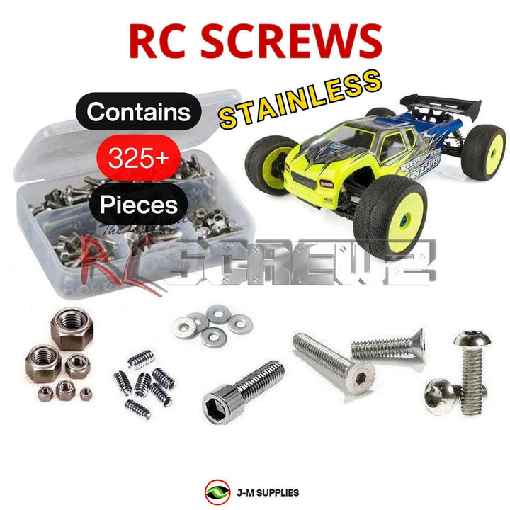 Representative image of an RCScrewZ stainless steel screw kit for Team Associated RC8T3.1 1/8 Nitro 4WD Truggy (80937); exact kit contents vary by RC model.