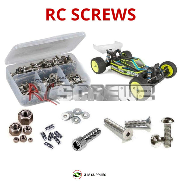 Representative image of an RCScrewZ stainless steel screw kit for Team Associated RC10B6.1D 1/10 Electric 2WD Buggy (90021); exact kit contents vary by RC model.