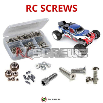Representative image of an RCScrewZ stainless steel screw kit for Team Associated RC10T4.3 1/10 Electric 2WD Truck (7058); exact kit contents vary by RC model.