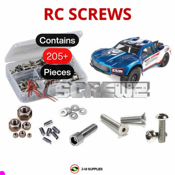 Representative image of an RCScrewZ stainless steel screw kit for Team Associated RC10SC6.1 1/10 Electric 2WD SCT (70007); exact kit contents vary by RC model.