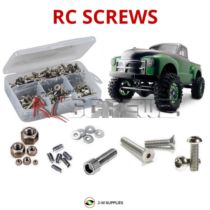 Representative image of an RCScrewZ stainless steel screw kit for Axial SCX10 1/10 Electric 4WD Trail Truck (90007); exact kit contents vary by RC model.