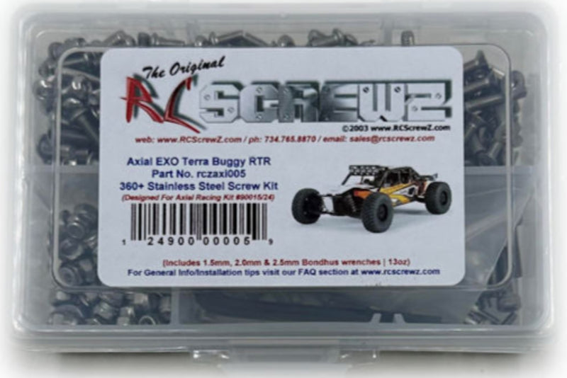 Rustproof, Durable, Quality RCScrewZ Stainless Steel Screw Kit axi005 for Axial Racing EXO Terra Buggy 1/10 Electric 4WD Off-Road Buggy Kit/RTR (#90015 / #90024 / AX90015 / AX90024 / AXI90015 / AXI90024) | SET - Affordable Quality | Quick Ship - by J-M SUPPLIES