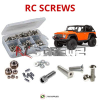 Representative image of an RCScrewZ stainless steel screw kit for Axial SCX10 Dingo 1/10 Electric 4WD Crawler (90021); exact kit contents vary by RC model.