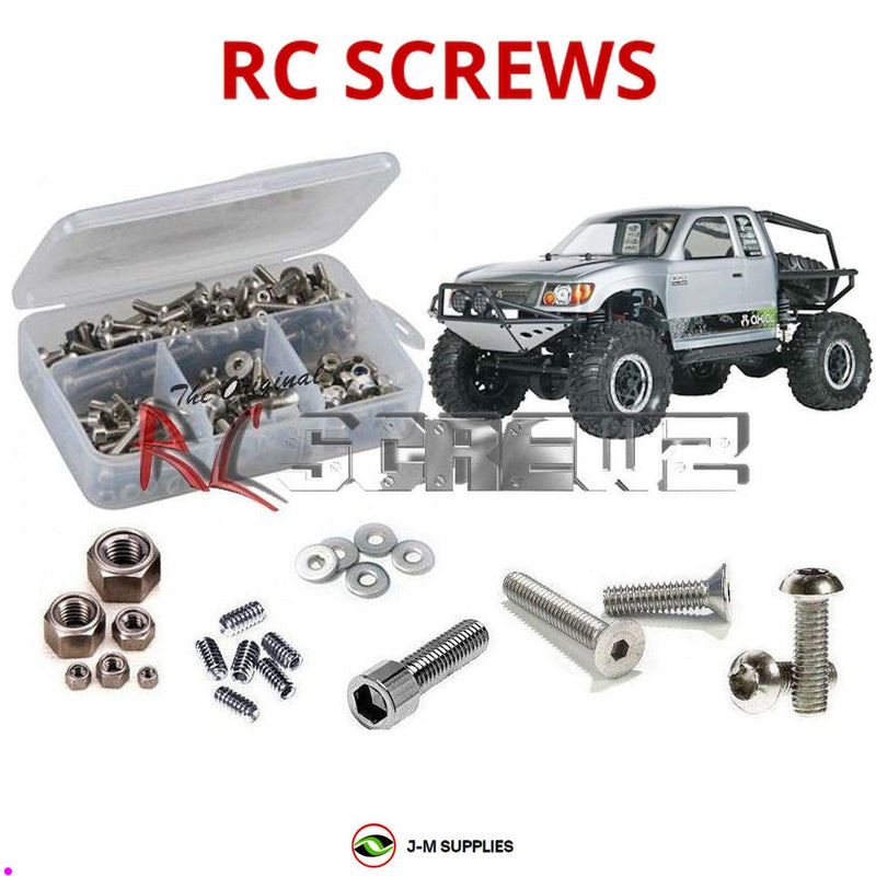 Representative image of an RCScrewZ stainless steel screw kit for Axial SCX10 Honcho 1/10 Electric 4WD Crawler (90022); exact kit contents vary by RC model.