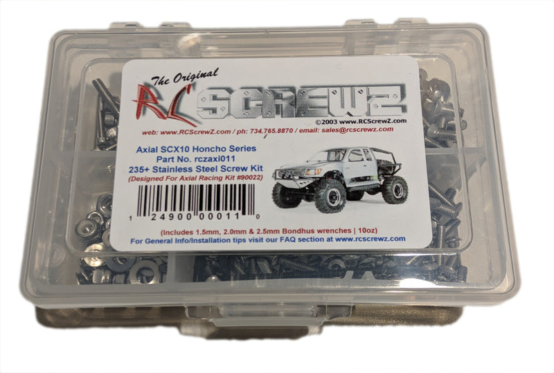 RCScrewZ Stainless Steel Screw Kit axi011 for Axial Racing SCX10 Trail Honcho RTR 1/10 Electric 4WD Rock Crawler Trail Truck (#90022 / AX90022 / AXI90022) | SET