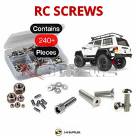 Representative image of an RCScrewZ stainless steel screw kit for Axial SCX10 II Cherokee 1/10 Electric 4WD Crawler (90046); exact kit contents vary by RC model.
