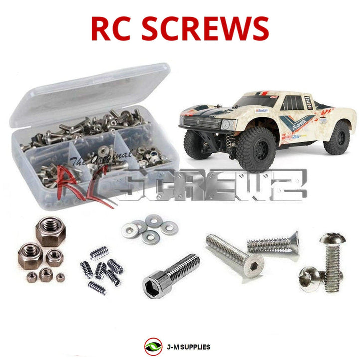 Representative image of an RCScrewZ stainless steel screw kit for Axial Yeti Jr SCORE 1/18 Electric 4WD Trophy Truck (90052); exact kit contents vary by RC model.
