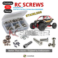 Representative image of an RCScrewZ stainless steel screw kit for Axial Yeti Jr Can-Am X3 1/18 Electric 4WD UTV (90069); exact kit contents vary by RC model.