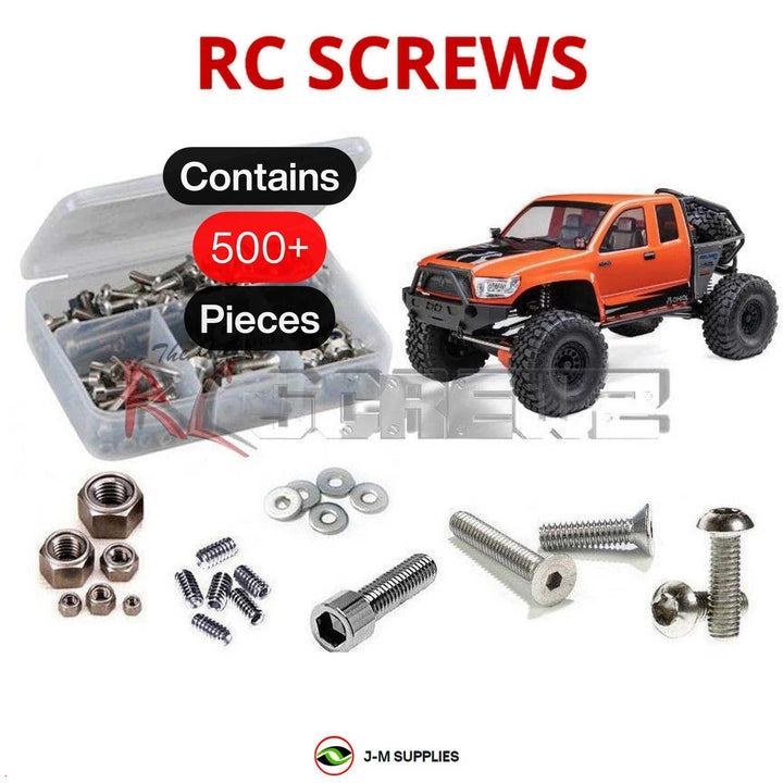 Representative image of an RCScrewZ stainless steel screw kit for Axial SCX6 Trail Honcho 1/6 Brushless 4WD Crawler (AXI05001); exact kit contents vary by RC model.