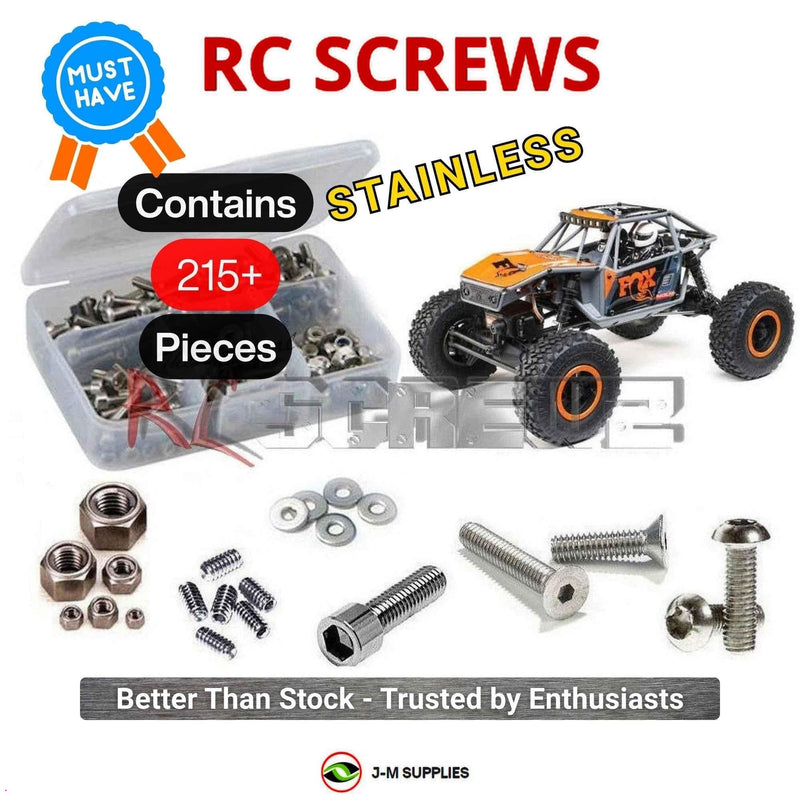 Representative image of an RCScrewZ stainless steel screw kit for Axial UTB18 Capra 1/18 Electric 4WD Crawler (AXI01002); exact kit contents vary by RC model.