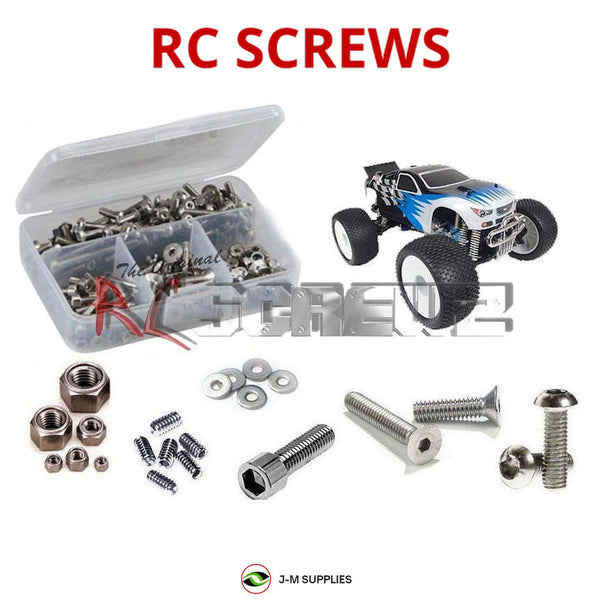 Representative image of an RCScrewZ stainless steel screw kit for CEN Racing Nemesis Monster Truck; exact kit contents vary by RC model.